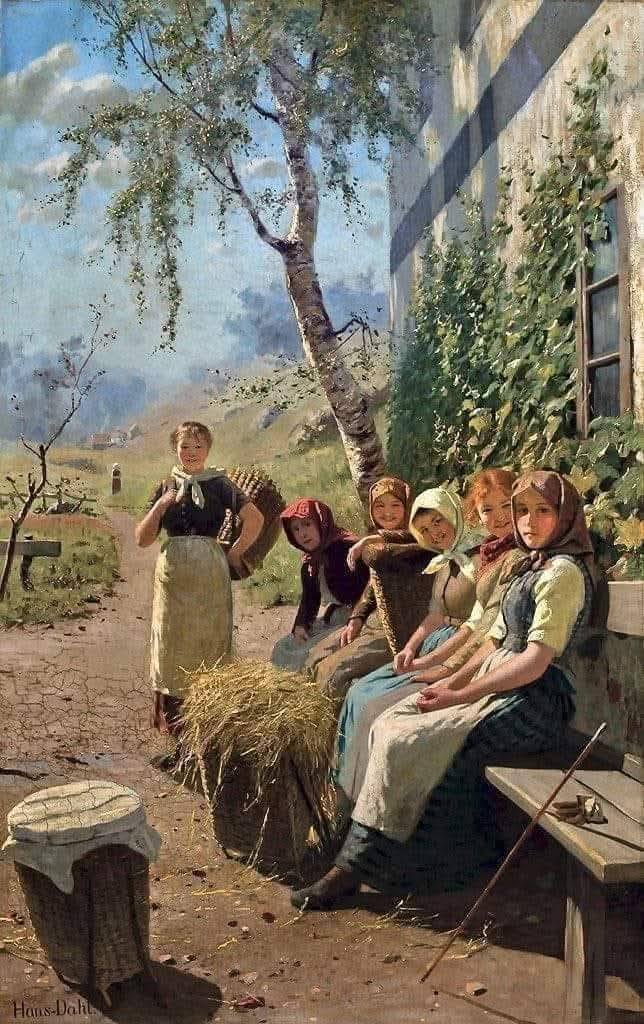 HANS DAHL
Pintor Noruego
1849-1837
"Un Descanso en la Recolección de Heno"