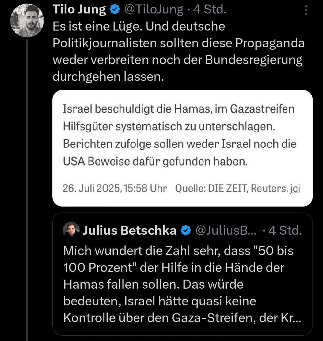 Ich lass euch das mal mit der frage hier, warum <a href="/TiloJung/">Tilo Jung</a> blockt, statt fragen zu seiner widerlichen Behauptung zu beantworten!

Nicht das man was falsches dabei denken könnte 🤫