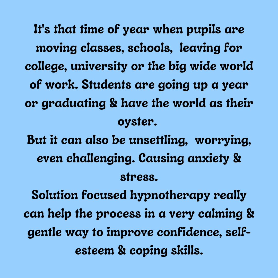 HypnoworksLeeds's tweet photo. If you know of a child, young person or anyone starting something new in September, who needs support then solution focused hypnotherapy is amazing. Our focus is on small step by step solutions that take us forward in an optimistic &amp; positive way.❤️ https://t.co/47PDGOyzvo