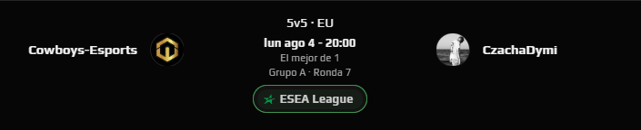 Cowboys_e-Sports (@cowboysesportss) on Twitter photo Nuestros chicos juegan en 20 mins , te lo vas a perder?
Entra a animar a nuestros Cowboys twitch.tv/cowboys__espor…
<a href="/ESEA/">ESEA League</a> Entry 2W 4L Nuestros chicos juegan en 20 mins , te lo vas a perder?
Entra a animar a nuestros Cowboys twitch.tv/cowboys__espor…
<a href="/ESEA/">ESEA League</a> Entry 2W 4L