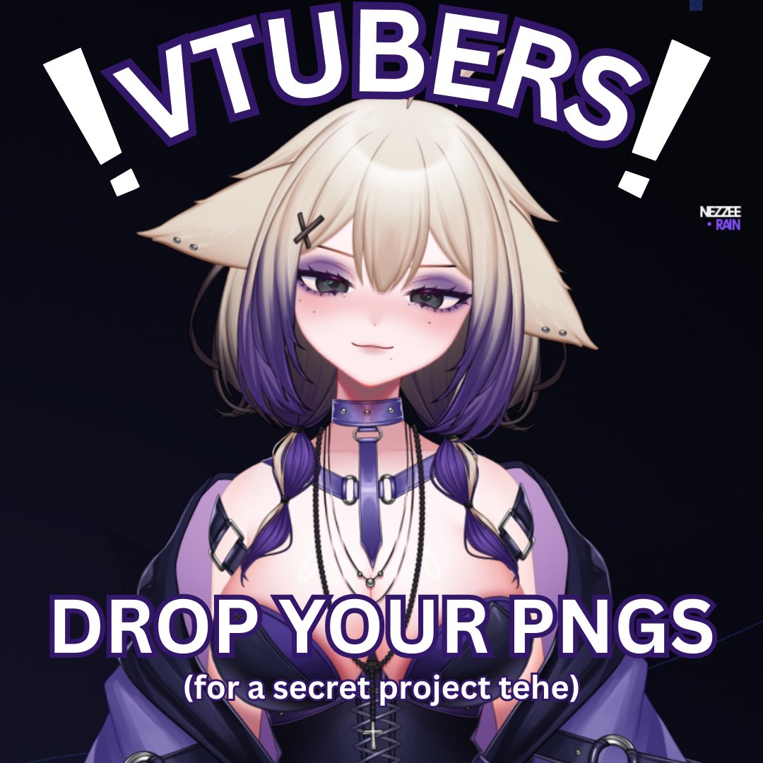Vtubers! Please drop your PNGs! I plan on doing a Smash or Headpats!!  I'd to see all your cute designs!
