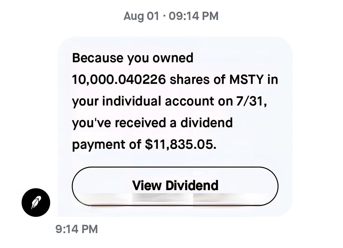 Another $MSTY dividend that I will reallocate elsewhere... $BMNR ?