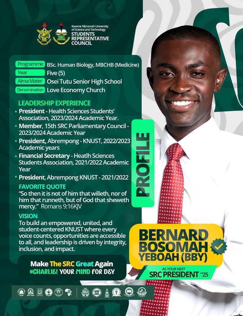 fiifi_bediako's tweet image. Dear Knust, 
I’ve watched, over the past few years, an individual who always goes the extra mile, always ready to sacrifice just to ensure his colleagues are okay.

That individual is BBY. That is the kind of president KNUST needs.

#BBY1
#YourMind4Dey 
#KNUST