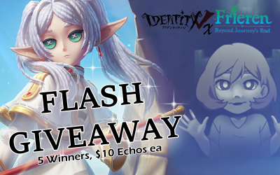 I'm SUPER excited for the Frieren Crossover, so to celebrate I'm holding a small Echos Giveaway!

How to Enter:
-Like and Retweet this post

That's it! No follow or comment required 💖
Ends 08.06 after Maintenance!

See below for more details.
#IdentityV #IDVFrieren