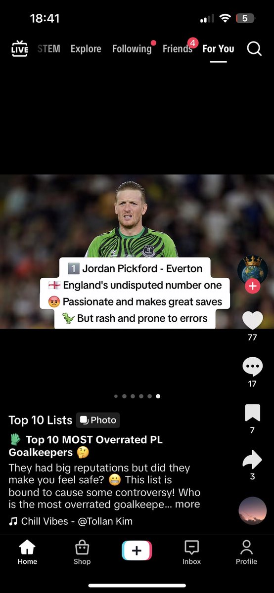 Top 10 most overrated prem keepers apparently….. this charade of Pickford rash and prone to errors is 5/6 years old. Been superb last 4 years.
