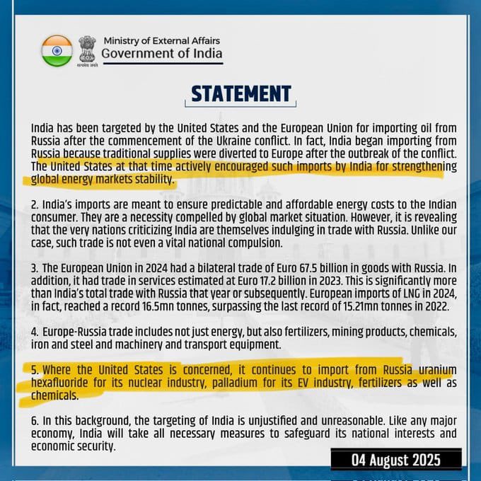 🚨 BIG : India's Strong Response To US &amp; EU After Trump's Tariff Threat!

भारत है झुकेगा नहीं 🔥