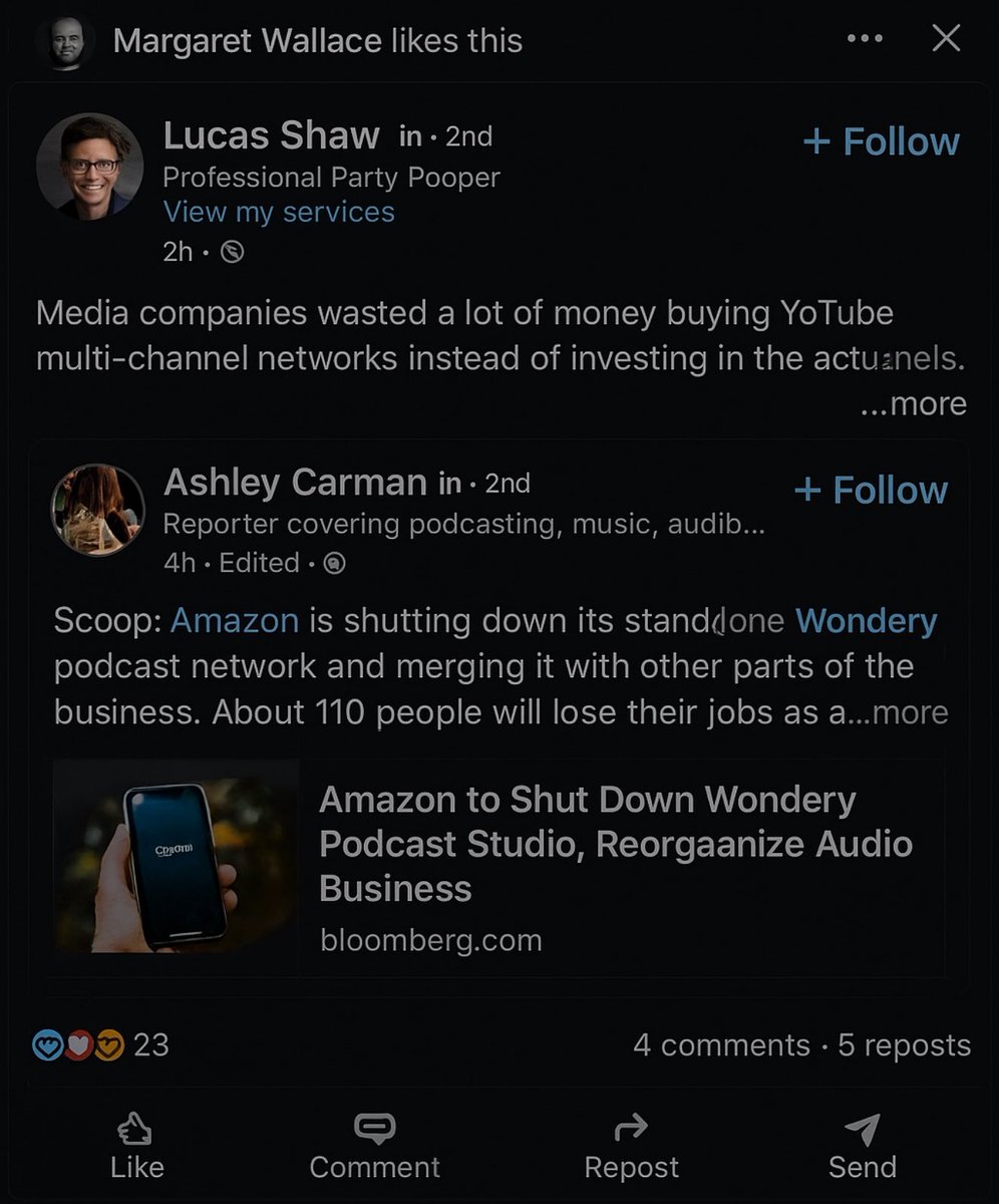 Once you find LinkedIn’s dark mode there is no turning back. Hours and hours of direct cold DMs (Lin