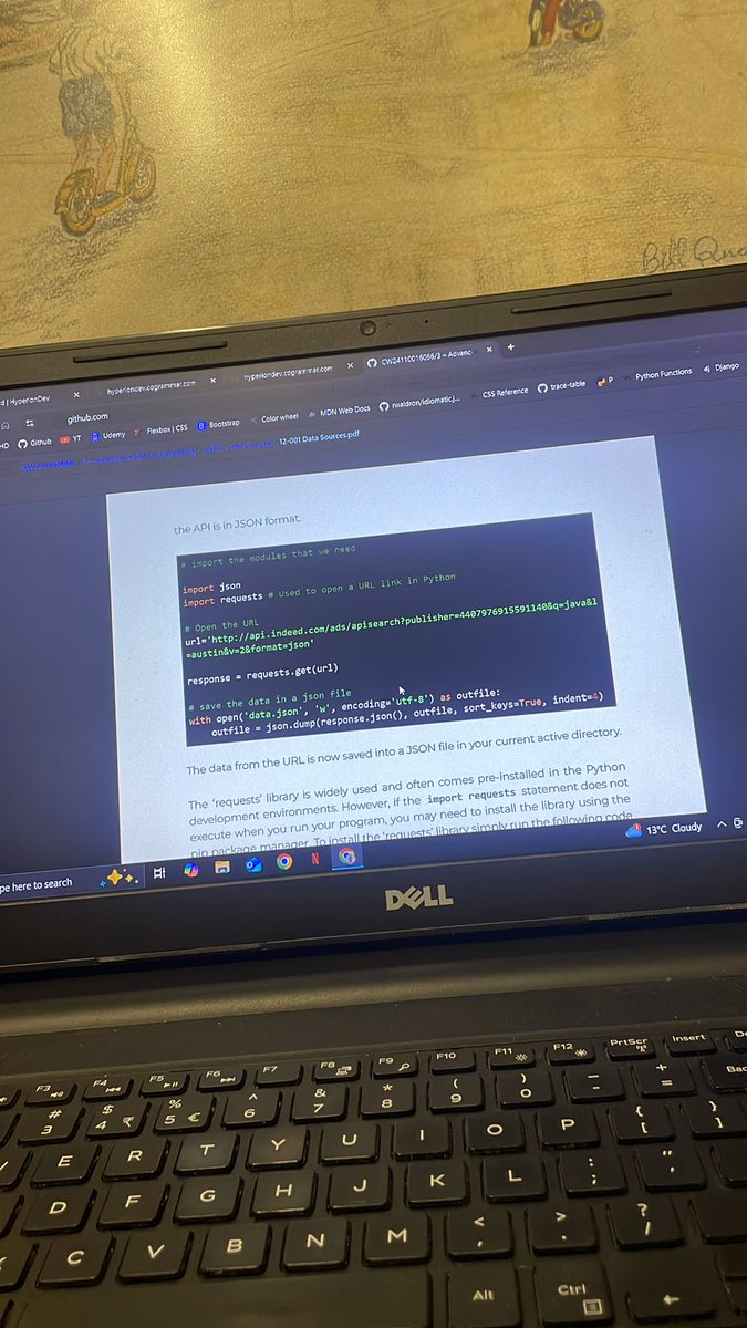 Some JSON to start the week. Struggling to find motivation to finish this course.
