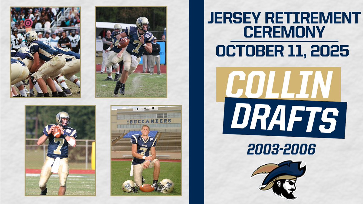Charleston Southern Football (@csu_fb) on Twitter photo Retiring the jersey of a Buccaneer all-time great! ๐ดโโ ๏ธ
Congratulations on this achievement #7 <a href="/CoachDrafts/">Collin Drafts</a>
๐ฐbit.ly/40QtRjJ Retiring the jersey of a Buccaneer all-time great! ๐ดโโ ๏ธ
Congratulations on this achievement #7 <a href="/CoachDrafts/">Collin Drafts</a>
๐ฐbit.ly/40QtRjJ
