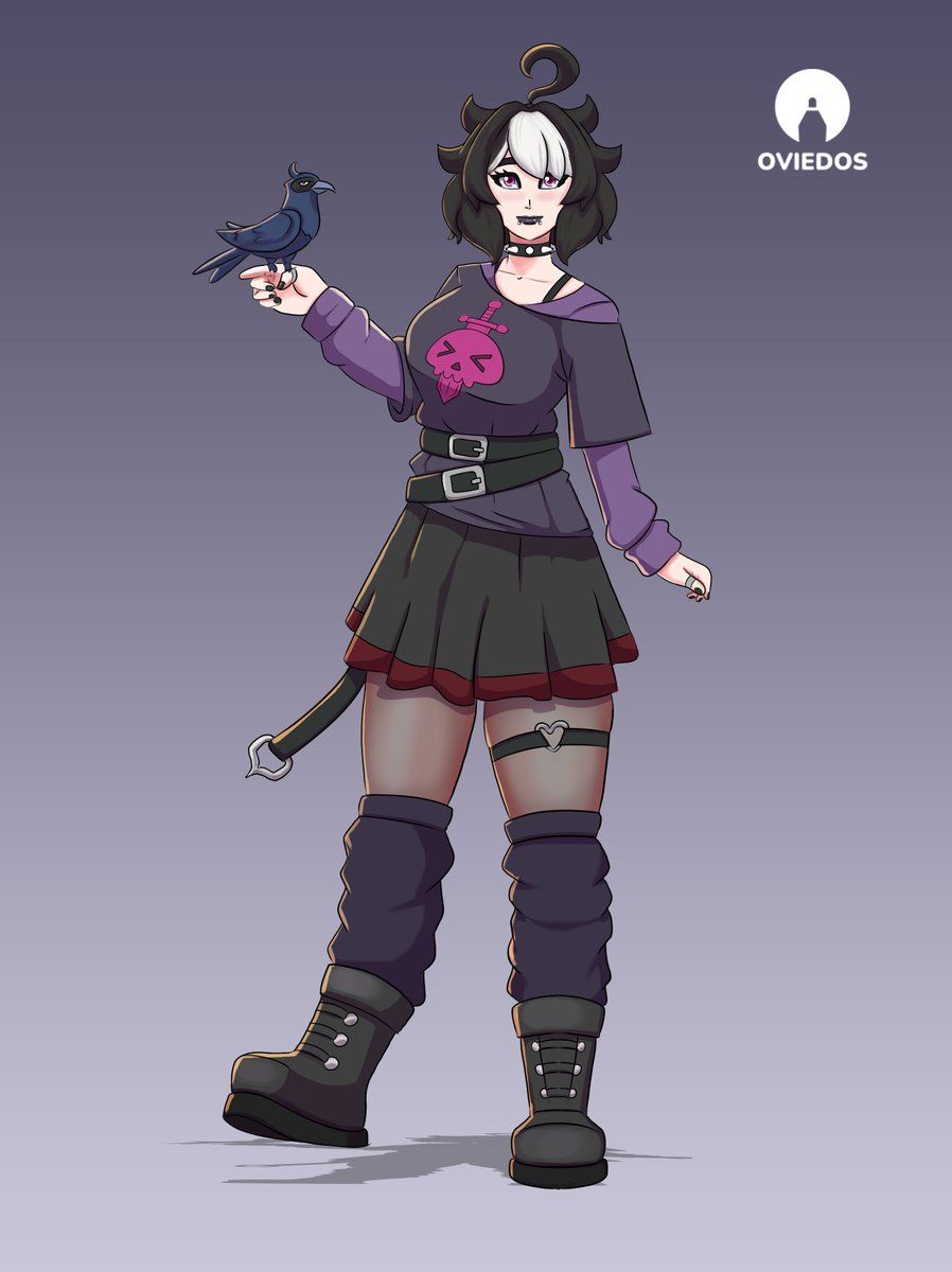 Hello everyone!
Here's Luna, the goth influencer. At first, I was going to write her off as a student, but that could change.

Aqui les presento a Luna, la chica gotica influencer. Al principio la iba a dejar como estudiante pero igual puede cambiar

#oc #characterdesign #art