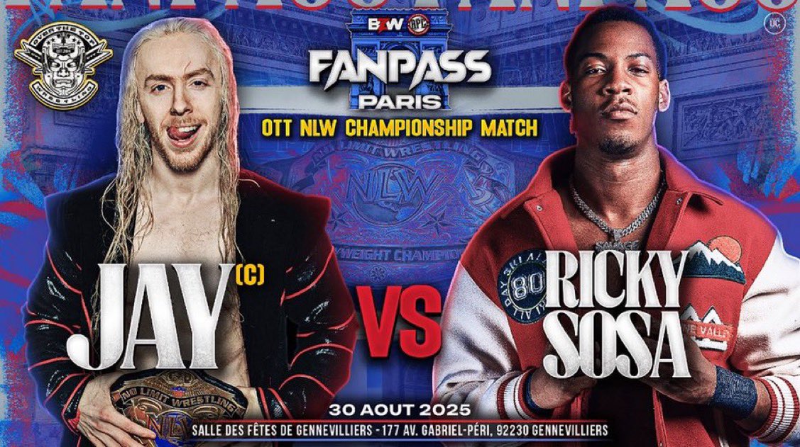 APC CATCH (@apccatch) on Twitter photo 🔹BZW/APC FAN PASS - PARIS🇫🇷
🟢OTT NLW CHAMPIONSHIP MATCH
La fédération irlandaise <a href="/OTT_wrestling/">OTT WRESTLING</a> débarque au Fan Pass pour un combat officiel qui s’annonce explosif🇮🇪
<a href="/Jay__OTT/">𝔗𝔥𝔢 𝔎𝔦𝔫𝔤𝔰𝔩𝔞𝔶𝔢𝔯</a> , représentant de la OTT, viendra défendre ses couleurs face au talent brut de la scène belge, 🔹BZW/APC FAN PASS - PARIS🇫🇷
🟢OTT NLW CHAMPIONSHIP MATCH
La fédération irlandaise <a href="/OTT_wrestling/">OTT WRESTLING</a> débarque au Fan Pass pour un combat officiel qui s’annonce explosif🇮🇪
<a href="/Jay__OTT/">𝔗𝔥𝔢 𝔎𝔦𝔫𝔤𝔰𝔩𝔞𝔶𝔢𝔯</a> , représentant de la OTT, viendra défendre ses couleurs face au talent brut de la scène belge,