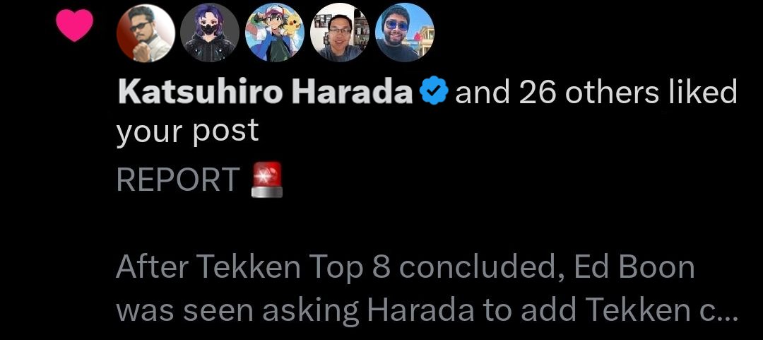 HARADA LIKED THE TWEET 👀😳