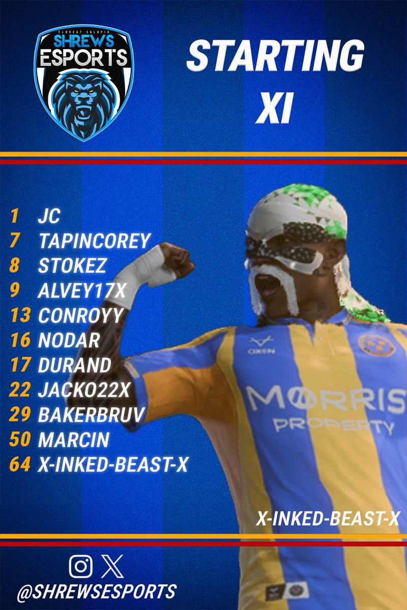 Tonight's lineup!

Let's get 9 points! 

#salop 🔵🟡