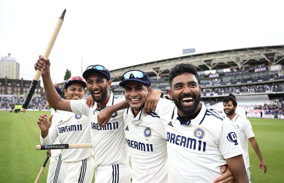 GREAT WIN BY TEAM INDIA 🇮🇳 WHAT A SERIES PROUD MOMENT. 

Gabruuuu… Shubman Gill Mohd Siraj and Congratulations Team India

#INDvsEND #TestCricket #INDvsENGTest #SirajMagic #ShubmanGill
