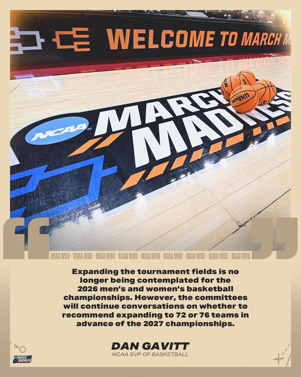 Tournament expansion update. 

#NCAAWBB x #MarchMadness