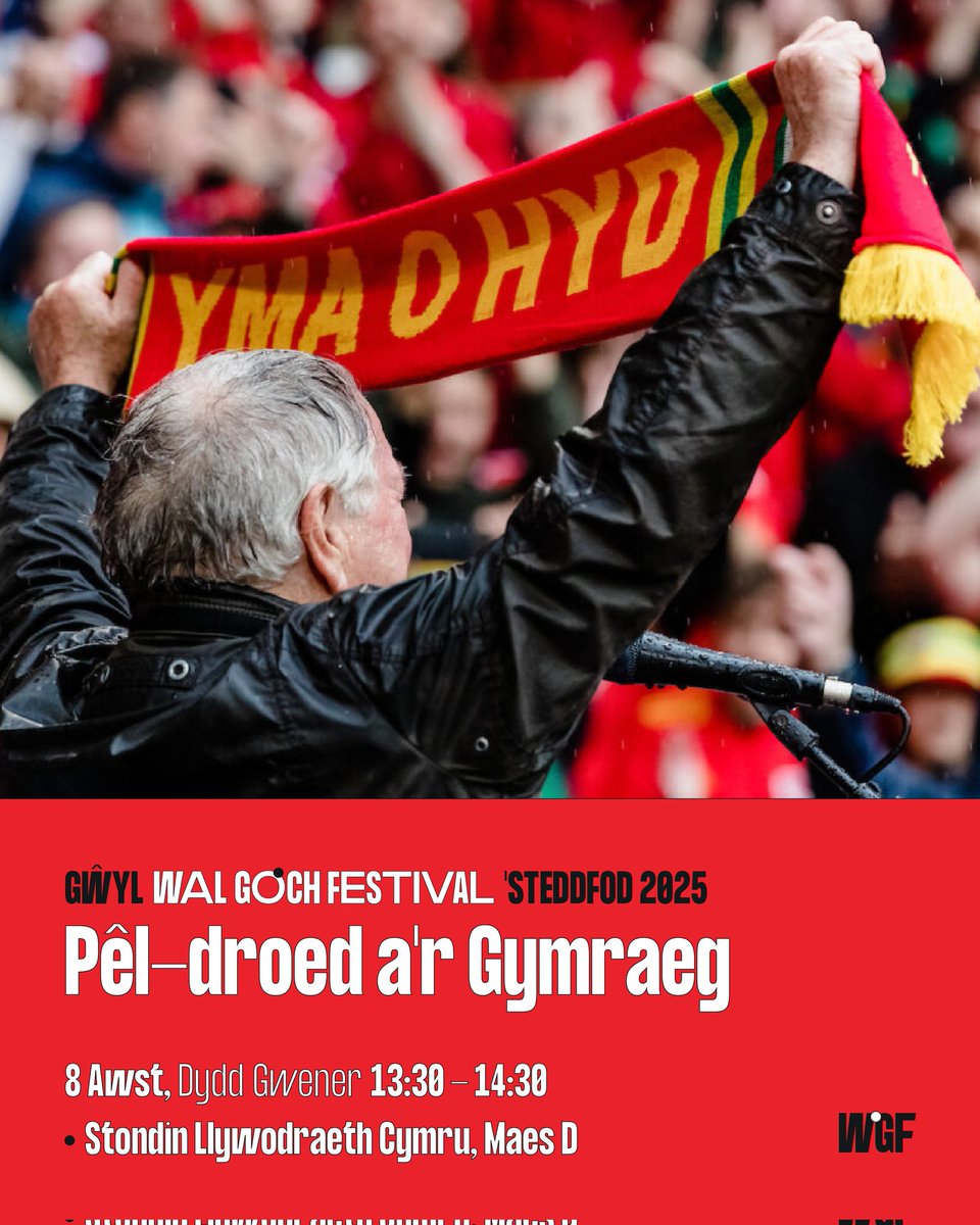 Wal Goch (@gwylwalgoch) on Twitter photo Ar y Maes dydd Gwener?
Sut mae'r Gymraeg yn cael ei normaleiddio yn y gêm broffesiynol o ran clybiau a'r tîm cenedlaethol? Nicky John fydd yn holi Lili Jones, Wrecsam, <a href="/PaulEvans149/">Paul Evans</a> o GPD Caernarfon a Dylan Jones, Ar y Marc. Ar y Maes dydd Gwener?
Sut mae'r Gymraeg yn cael ei normaleiddio yn y gêm broffesiynol o ran clybiau a'r tîm cenedlaethol? Nicky John fydd yn holi Lili Jones, Wrecsam, <a href="/PaulEvans149/">Paul Evans</a> o GPD Caernarfon a Dylan Jones, Ar y Marc.