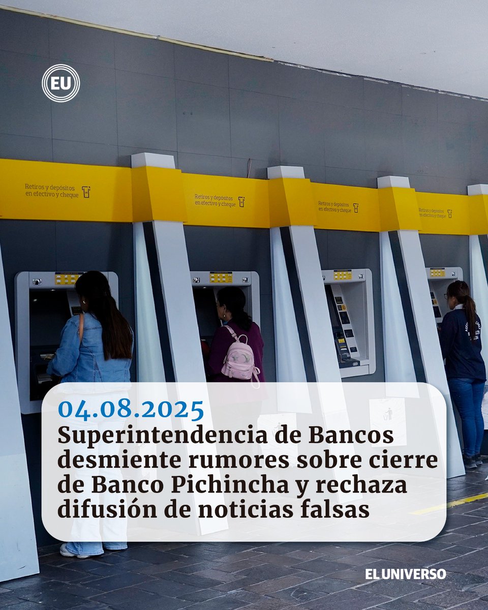 #BancoPichincha | Superintendencia de Bancos: “Sistema financiero es estable, solvente y está protegido”, rechaza campaña de desinformación ow.ly/TZIw50WzBCr
