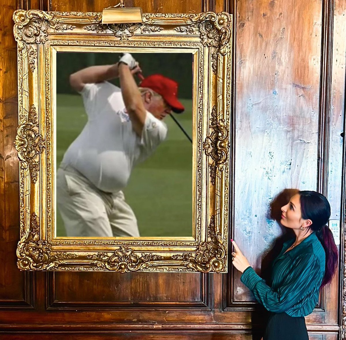 Laura Loomer at Mar-a-Lago, admiring the  man who is going to bring fitness back to American Schools