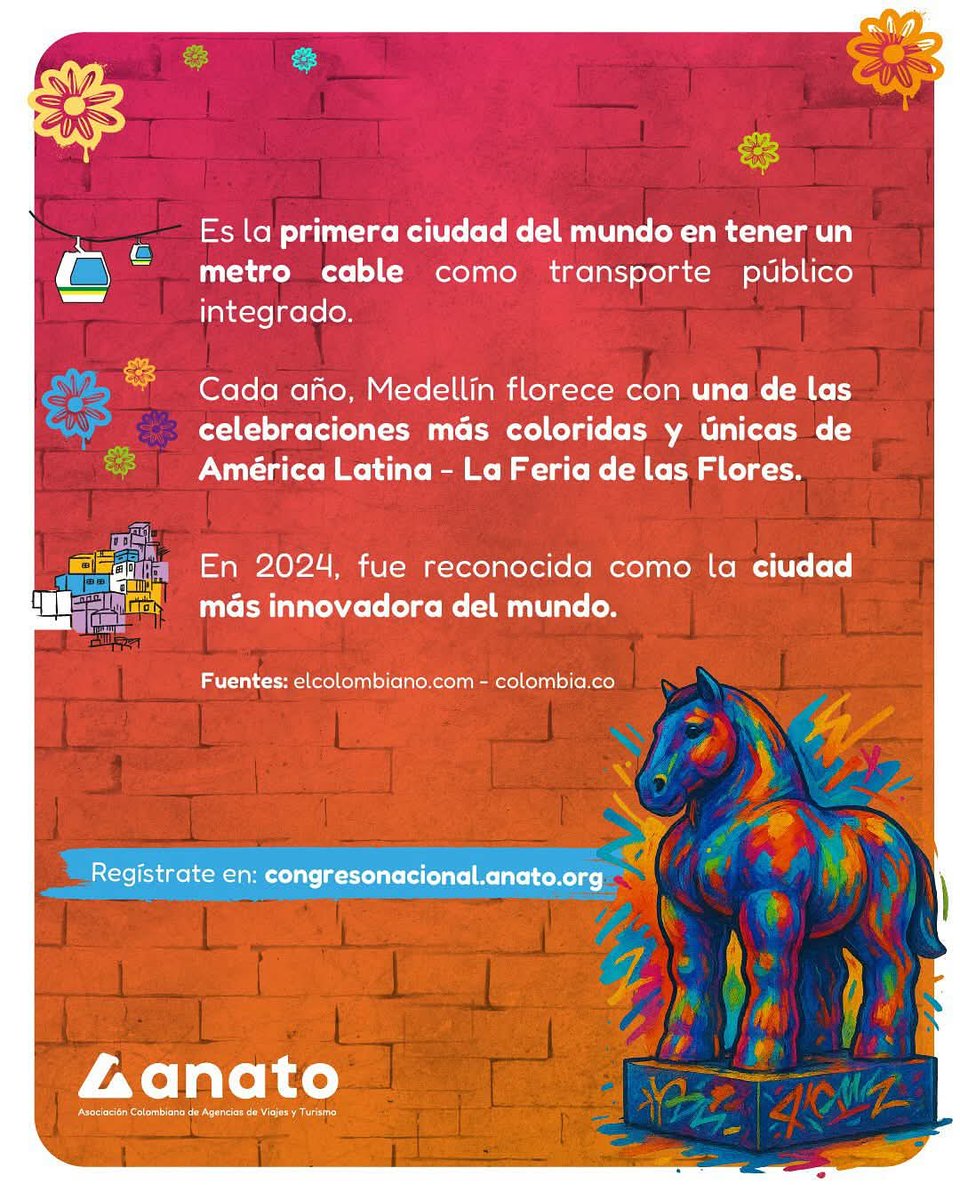 Descubre 3⃣ datos curiosos de Medellín, ciudad sede de nuestro #CongresoANATO2026, que se llevará a cabo el 21 y 22 de agosto.

👉 Inscríbete aquí: congresonacional.anato.org

*Evento exclusivo para empresarios del sector.