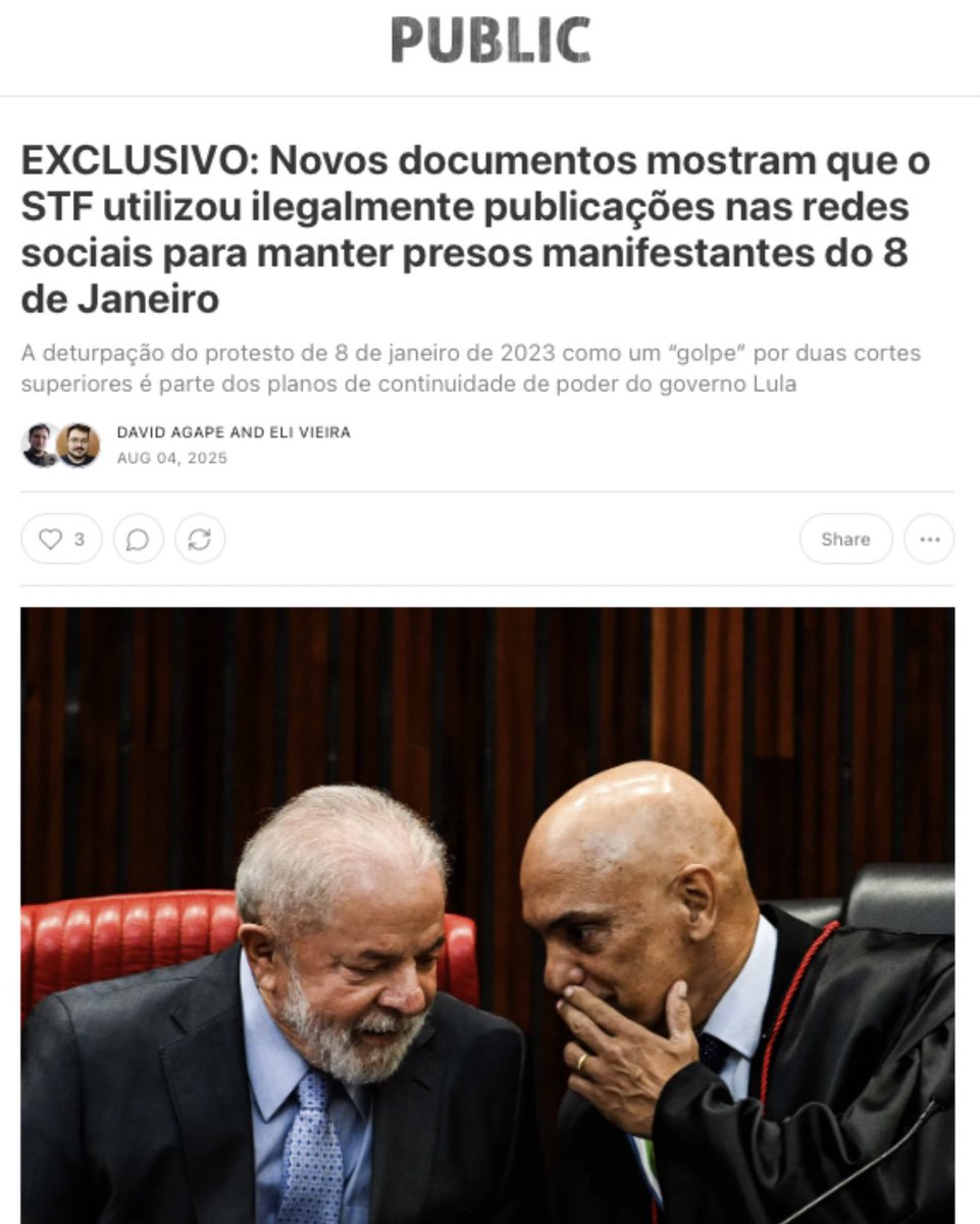 🧵ARQUIVOS DO 8 DE JANEIRO

O relatório “Vaza Toga 2.0” expôs documentos e conversas secretas que revelam como a Justiça agiu após os protestos de 08/01.

Aqui estão os 9 principais pontos expostos na publicação.