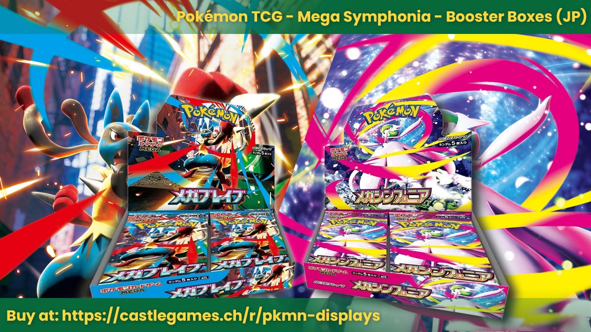 CastleGamesCH's tweet photo. This week's new arrivals in our #TCG product range:
PokΓ©mon TCG - Mega Symphonia Booster Boxes
Price: 89.00 CHF per Box
Products can be ordered online at https://t.co/3SvFU1qaAb, or purchased in person at our store in Oberburg.
#CastleGames #gaming #PokemonTCG https://t.co/gYbp7UmTA3