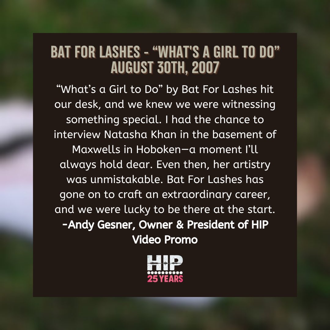 HIPVideoPromo's tweet image. Happy Monday! Take a look at #83 and the very talented #Batforlashes who worked with #hipvideopromo back in 2007 for #whatsagirltodo ⭐️ we can’t wait to continue the countdown! #musicpromotion
