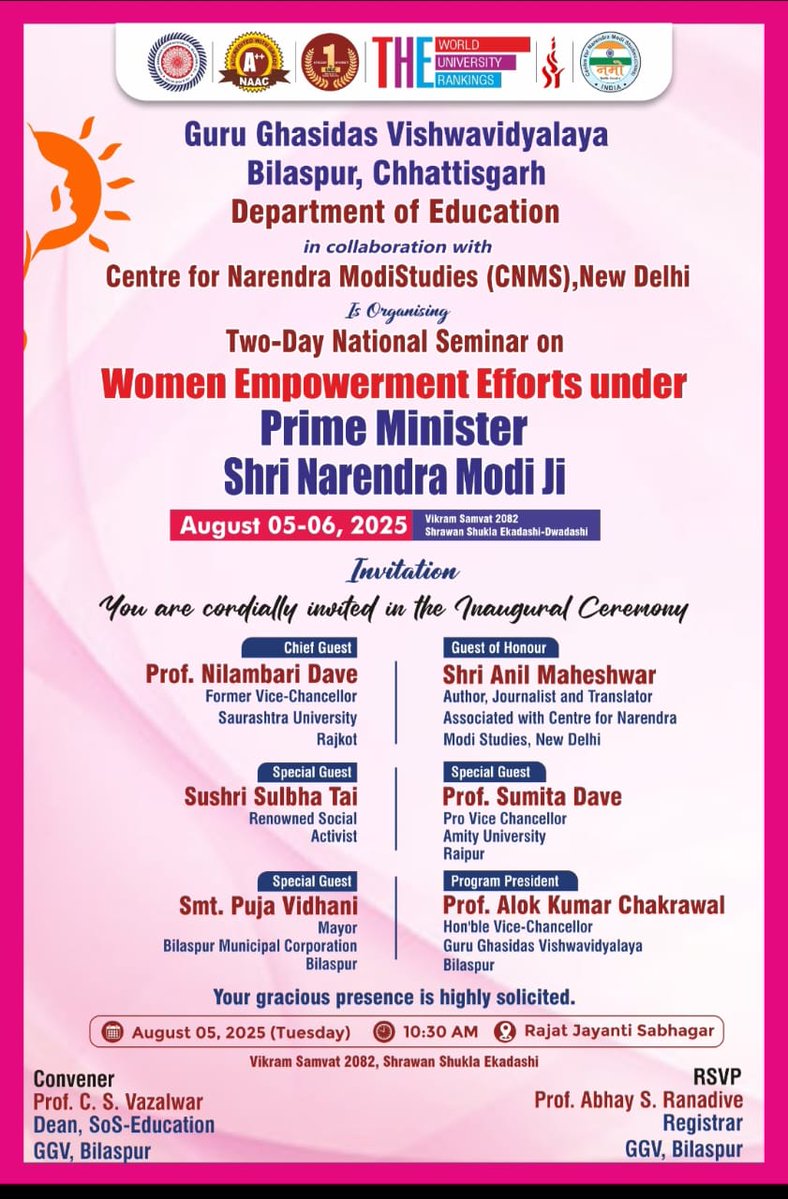 Centre for Narendra Modi Studies (CNMS) (@namostudies) on Twitter photo Invitation <a href="/icssr/">Indian Council of Social Science Research (ICSSR)</a> <a href="/EduMinOfIndia/">Ministry of Education</a> <a href="/Vineet_K26/">Vineet Joshi</a> <a href="/ncpul_urdu/">National Council For Promotion Of Urdu Language</a> <a href="/ggv_smc/">Guru Ghasidas Vishwavidyalaya, Bilaspur</a> <a href="/dpradhanbjp/">Dharmendra Pradhan</a> <a href="/narendramodi/">Narendra Modi</a> <a href="/jasimmohammad_/">Prof (Dr) Jasim Mohammad 🇮🇳</a> <a href="/chakrawalalok/">Prof. Alok Kumar Chakrawal</a> <a href="/AIUIndia/">Association of Indian Universities (AIU)</a> <a href="/MinistryWCD/">Ministry of WCD</a> <a href="/savitridharmp/">Chowkidar Savitri Thakur</a> <a href="/VijayaRahatkar/">Vijaya Rahatkar</a> <a href="/professorJasim/">Jasim Mohammad 🇮🇳</a> Invitation <a href="/icssr/">Indian Council of Social Science Research (ICSSR)</a> <a href="/EduMinOfIndia/">Ministry of Education</a> <a href="/Vineet_K26/">Vineet Joshi</a> <a href="/ncpul_urdu/">National Council For Promotion Of Urdu Language</a> <a href="/ggv_smc/">Guru Ghasidas Vishwavidyalaya, Bilaspur</a> <a href="/dpradhanbjp/">Dharmendra Pradhan</a> <a href="/narendramodi/">Narendra Modi</a> <a href="/jasimmohammad_/">Prof (Dr) Jasim Mohammad 🇮🇳</a> <a href="/chakrawalalok/">Prof. Alok Kumar Chakrawal</a> <a href="/AIUIndia/">Association of Indian Universities (AIU)</a> <a href="/MinistryWCD/">Ministry of WCD</a> <a href="/savitridharmp/">Chowkidar Savitri Thakur</a> <a href="/VijayaRahatkar/">Vijaya Rahatkar</a> <a href="/professorJasim/">Jasim Mohammad 🇮🇳</a>