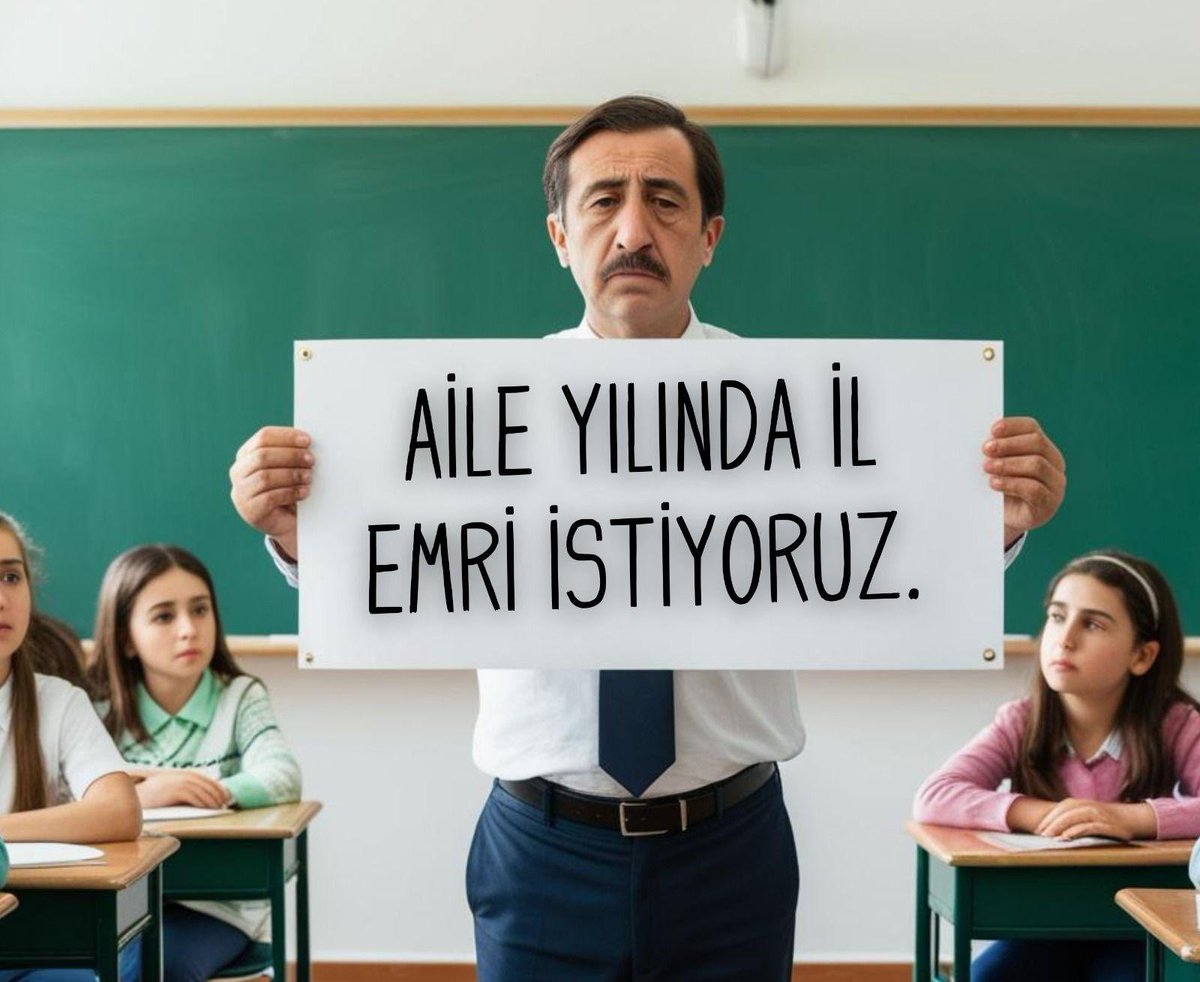 İl emri bekliyoruz, başka isteğimiz yok
#AileYılındaÖğretmeniUnutma

<a href="/RTErdogan/">Recep Tayyip Erdoğan</a>  <a href="/Yusuf__Tekin/">Yusuf Tekin</a> <a href="/_aliyalcin_/">Ali YALÇIN</a>  <a href="/cftcblnt/">Bülent ÇİFTCİ</a> <a href="/oguzozat/">Oğuz ÖZAT</a> <a href="/edipuzen/">Edip Üzen</a> <a href="/TalipGeylan06/">Talip Geylan</a> <a href="/talatyavuz29/">Talat YAVUZ</a>