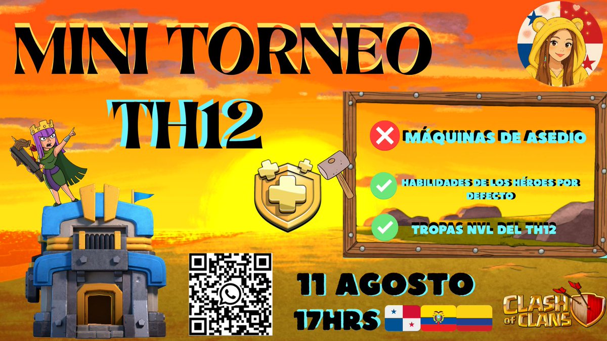 Srta_Loreley (@loreley_ayala) on Twitter photo ๐ธMINI TORNEO TH 12๐ธ
๐๏ธDIA Y HORA
Lunes 11 de Agosto
|17:00 Hrs. PMร๐ต๐ฆ
|16:00 Hrs. MรX๐ฒ๐ฝ
|00:00 Hrs ESP๐ช๐ธ
|19:00 Hrs ARG๐ฆ๐ท
โ
๏ธ 32 Cupos disponibles
๐PREMIOS๐
Primer Lugar: Pase de oro
โ๐ปINSCRIPCIONES
chat.whatsapp.com/Bacc9TGIlDsKhSโฆ
๐ฐPATROCINADOR๐ฐ
ORDAZ ๐ธMINI TORNEO TH 12๐ธ
๐๏ธDIA Y HORA
Lunes 11 de Agosto
|17:00 Hrs. PMร๐ต๐ฆ
|16:00 Hrs. MรX๐ฒ๐ฝ
|00:00 Hrs ESP๐ช๐ธ
|19:00 Hrs ARG๐ฆ๐ท
โ
๏ธ 32 Cupos disponibles
๐PREMIOS๐
Primer Lugar: Pase de oro
โ๐ปINSCRIPCIONES
chat.whatsapp.com/Bacc9TGIlDsKhSโฆ
๐ฐPATROCINADOR๐ฐ
ORDAZ