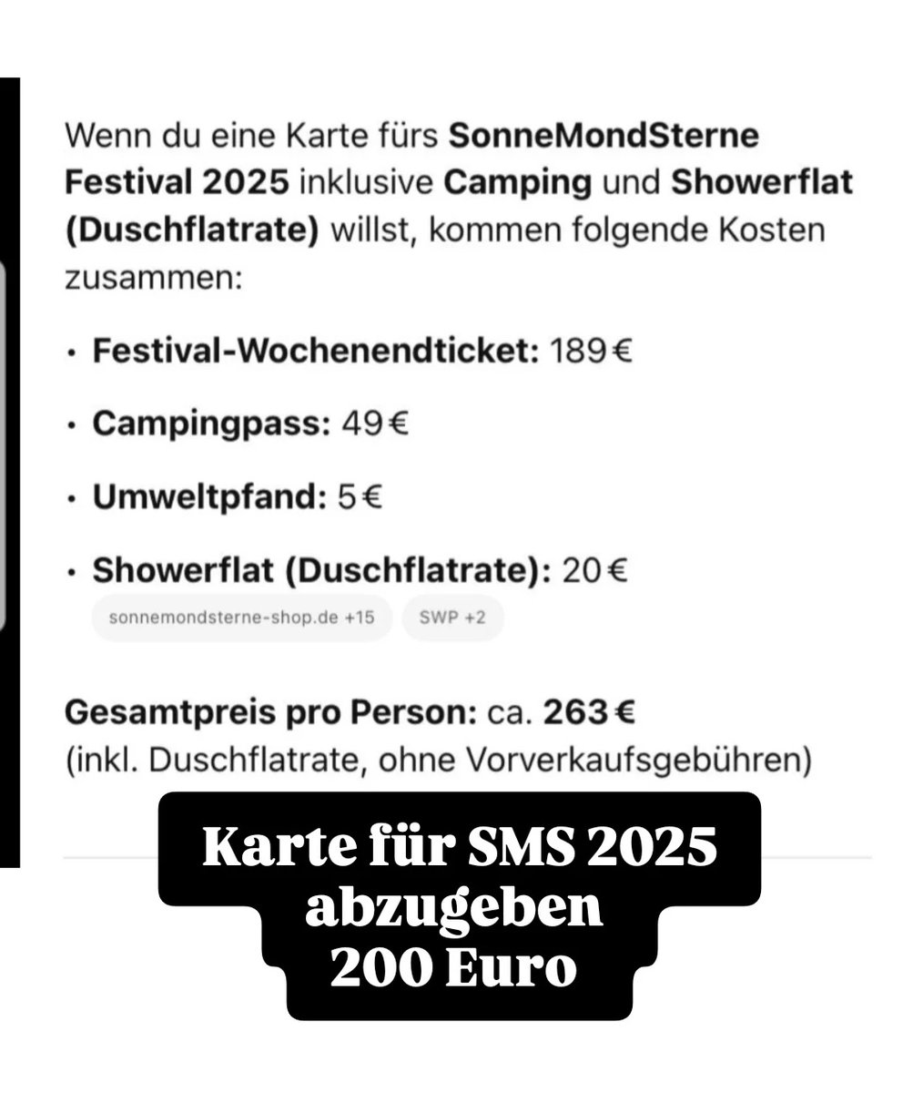 Herdplattengott's tweet image. Vielleicht kann hier jemand eine Karte gebrauchen? 
Meine Arbeitskollegin kann nicht hin und möchte die Karte los werden.
#sms2025