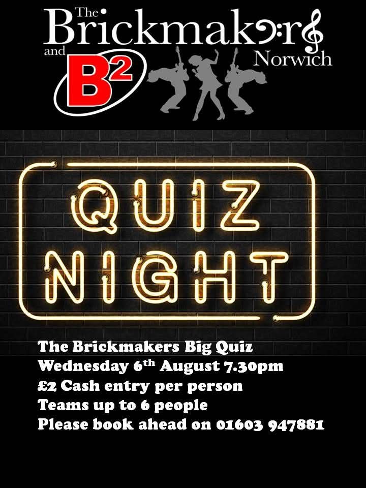 brickmakers2023's tweet photo. We've got  2 General knowledge this month... this Wednesday, 6th, and the 20th
Arrive 7.30pm for 8pm start
£2 entry per person
Teams upto 6 people 
please book ahead 01603 947881

#Brickmakers #norwich  #nr3 #whatsonnorwich #whatsonnorfolk #nr7 #norwichevents #norfolkevents #nr6 https://t.co/hKXczpFo90