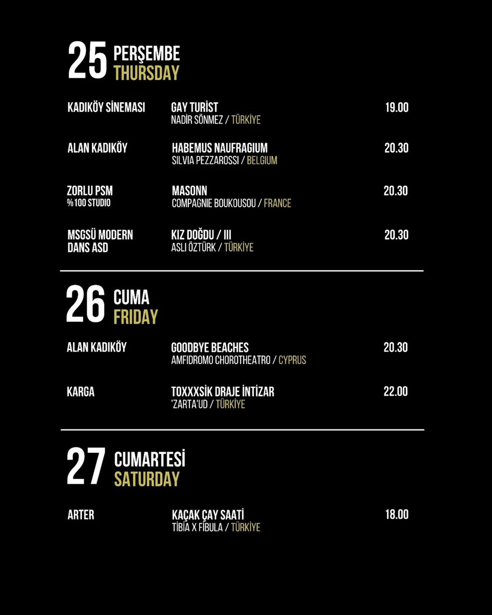 tiyatrolarcomtr (@tiyatrolarcomtr) on Twitter photo 7. <a href="/FringeIstanbul/">Istanbul Fringe Festival</a> biletleri satışta🪁
Üstelik ikinci bilet %50 indirimli!
7. edisyonuyla 19-27 Eylül tarihleri arasında seyirciyle buluşacak festival; 10 yerli ve 10 uluslararası gösteriye ev sahipliği yapıyor.
🎫 t.ly/wQcRP 7. <a href="/FringeIstanbul/">Istanbul Fringe Festival</a> biletleri satışta🪁
Üstelik ikinci bilet %50 indirimli!
7. edisyonuyla 19-27 Eylül tarihleri arasında seyirciyle buluşacak festival; 10 yerli ve 10 uluslararası gösteriye ev sahipliği yapıyor.
🎫 t.ly/wQcRP