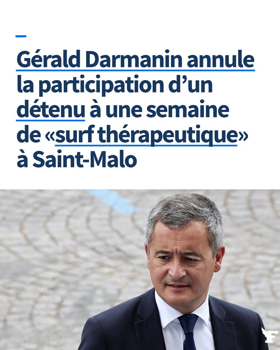 Face à la colère d’un syndicat pénitentiaire, le Garde des Sceaux a annulé une sortie surf d’une semaine à Saint-Malo prescrite par le service médico-psychologique de la prison de Rennes-Vezin. →l.lefigaro.fr/iqz