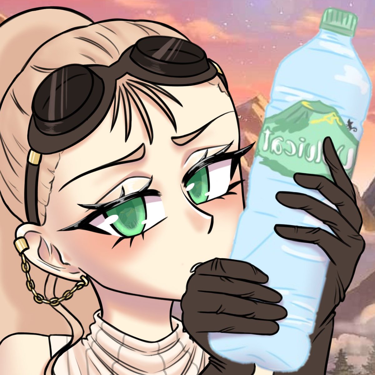Volvicatt's tweet image. 🐈‍⬛ Neues PFB, gleiches Wasserherz.
Blick scharf, Flasche kalt. 💧🍃
Zwischen Ästhetik und Element – ich bleibe, was ich bin.
#stayhydrated #pfbupdate #GERVtuber #art