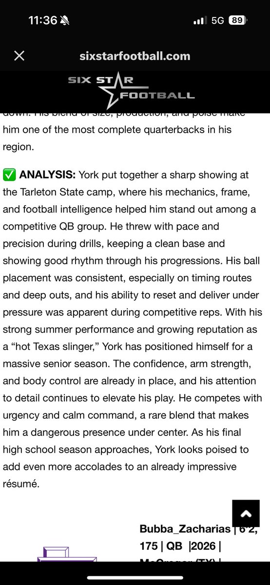 Landon York (@landonyork3449) on Twitter photo Blessed to receive this write up from <a href="/sixstarfootball/">Six Star Football | PLUS+</a>. Thank you!
<a href="/hawks_wall/">Wall Hawk Football</a> <a href="/TarletonFB/">Tarleton State Football</a> <a href="/QBsWork16/">Coach Austin</a> <a href="/CoachHucks/">Braden Hucks</a> <a href="/Coach_Hes12/">Heston Nichol</a> <a href="/CoachDJWagner/">Coach Dylan Wagner</a> <a href="/Coach_CFuller/">Chance Fuller</a> <a href="/CoachJBurgess1/">Jaiden Burgess</a> <a href="/CoachPackard35/">Daniel Packard</a> <a href="/Coach_McClung/">Ben McClung</a> <a href="/CoachBishopSU2/">Coach John Bishop</a> Blessed to receive this write up from <a href="/sixstarfootball/">Six Star Football | PLUS+</a>. Thank you!
<a href="/hawks_wall/">Wall Hawk Football</a> <a href="/TarletonFB/">Tarleton State Football</a> <a href="/QBsWork16/">Coach Austin</a> <a href="/CoachHucks/">Braden Hucks</a> <a href="/Coach_Hes12/">Heston Nichol</a> <a href="/CoachDJWagner/">Coach Dylan Wagner</a> <a href="/Coach_CFuller/">Chance Fuller</a> <a href="/CoachJBurgess1/">Jaiden Burgess</a> <a href="/CoachPackard35/">Daniel Packard</a> <a href="/Coach_McClung/">Ben McClung</a> <a href="/CoachBishopSU2/">Coach John Bishop</a>