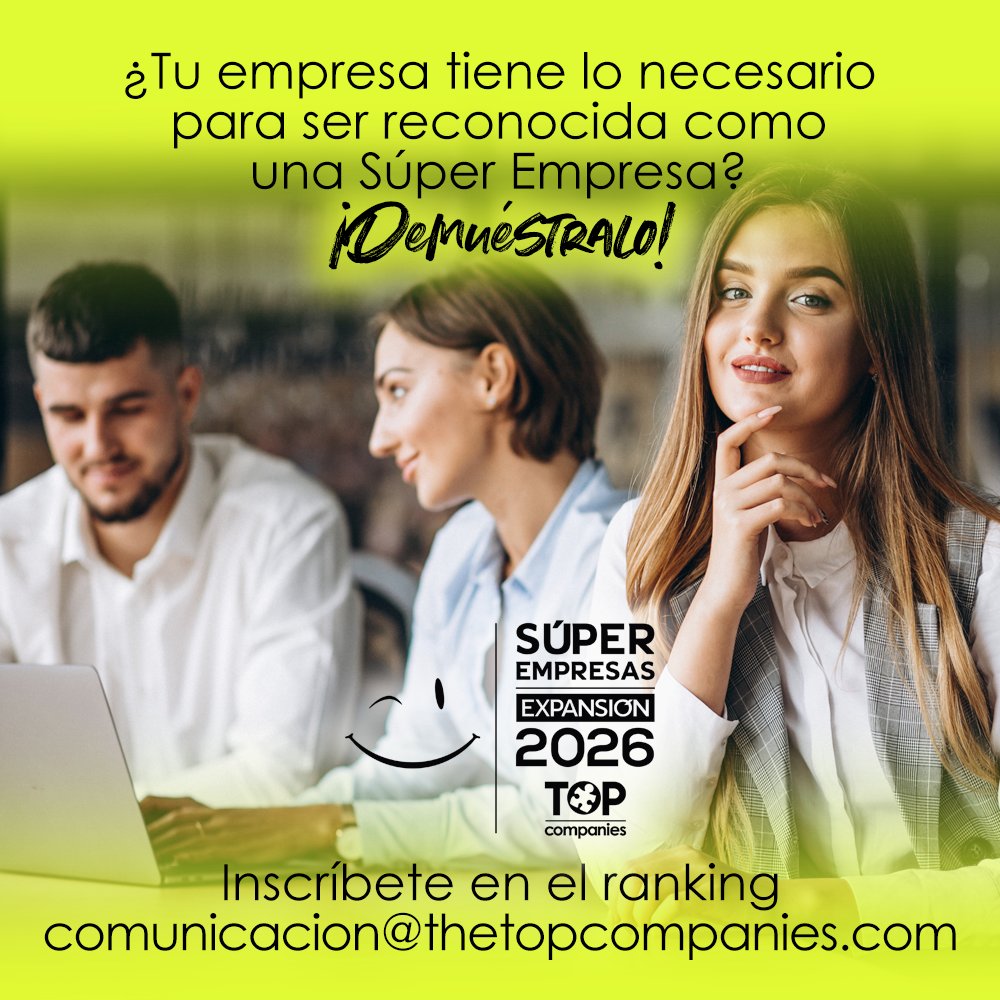 ¿Tu empresa tiene lo necesario para ser reconocida como una Súper Empresa? 💼 ¡Demuéstralo! Inscríbete en el ranking y gana tu lugar. 📩 Más info aquí: topcompaniesmexico.com/super-empresas/ #TOPCompanies #SúperEmpresas <a href="/ExpansionMx/">Expansión</a> <a href="/ExpEmpresas/">Expansión Empresas</a>