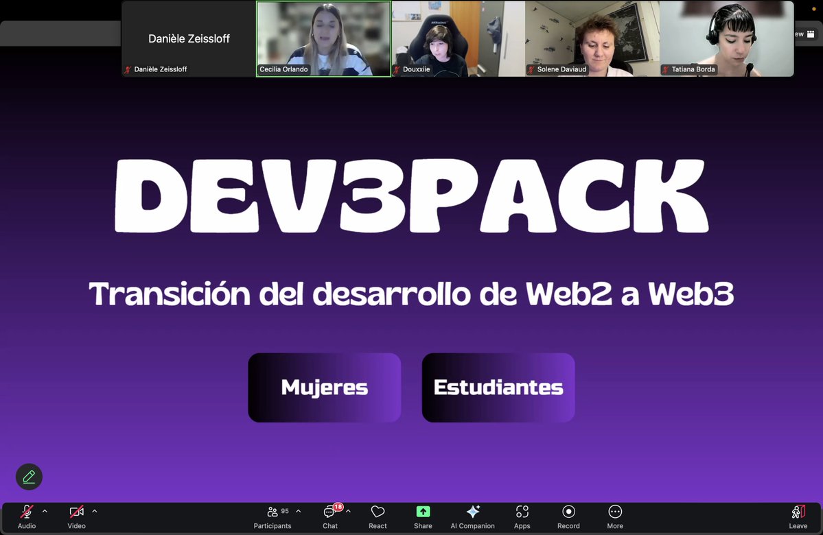 dev3pack (@dev3pack) on Twitter photo 𝗦𝗲𝘀𝗶𝗼́𝗻 𝟭 𝗱𝗲𝗹 𝗗𝗶𝘀𝗰𝗼𝘃𝗲𝗿𝘆 𝗕𝗼𝗼𝘁𝗰𝗮𝗺𝗽 𝗳𝗶𝗻𝗮𝗹𝗶𝘇𝗮𝗱𝗮
Después de la introducción a nuestro programma con <a href="/_SDAV/">Solene</a>, <a href="/Chichita_22/">Maria Cecilia Orlando</a>, <a href="/Douxxiie/">Douxxie</a>
Nos esperan semanas de aprendizaje con <a href="/buidlguidl/">BuidlGuidl.eth</a> y <a href="/LiskHQ/">Lisk</a> 🚀 𝗦𝗲𝘀𝗶𝗼́𝗻 𝟭 𝗱𝗲𝗹 𝗗𝗶𝘀𝗰𝗼𝘃𝗲𝗿𝘆 𝗕𝗼𝗼𝘁𝗰𝗮𝗺𝗽 𝗳𝗶𝗻𝗮𝗹𝗶𝘇𝗮𝗱𝗮
Después de la introducción a nuestro programma con <a href="/_SDAV/">Solene</a>, <a href="/Chichita_22/">Maria Cecilia Orlando</a>, <a href="/Douxxiie/">Douxxie</a>
Nos esperan semanas de aprendizaje con <a href="/buidlguidl/">BuidlGuidl.eth</a> y <a href="/LiskHQ/">Lisk</a> 🚀