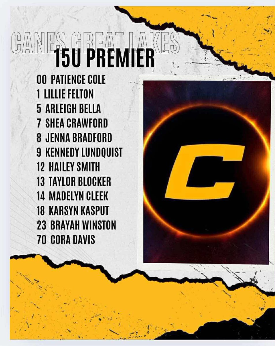 CanesGL2K10's tweet image. 💛🖤💛🖤We are just days away from our first fall practice as Great Lakes Canes 15u Premier! We are fortunate to have almost all of our players returning. We would like to extend a warm welcome to our new teammate Lillie Felton! We are eager to see these girls in action again!…
