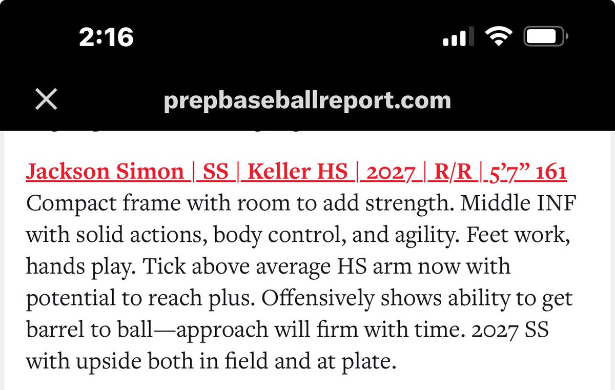 Here are my top results from <a href="/StixBaseballTX/">Stix Baseball</a> Scout Day &amp; <a href="/PrepBaseball_TX/">Prep Baseball Texas</a>  at Tarleton this past week:
✅ IF Velo: 87 mph 🔥 (#1 at Stix Scout event out of ‘26/‘27 and #2 at PBR event)
✅Exit Velo: 94.3 mph 
📞#817-701-8504
Highlight Video⭐️youtu.be/Aluz_Dr-pyc?si…

<a href="/KHS_Baseball/">KHS Indian Baseball</a>