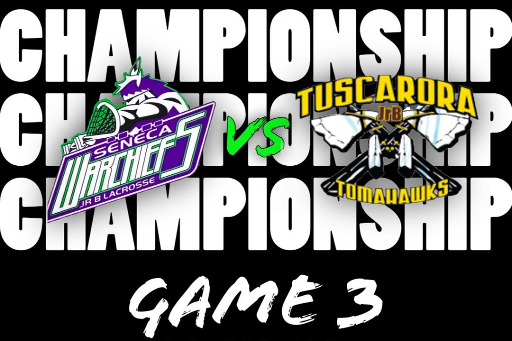 Seneca WarChiefs will look to wrap up the <a href="/FNJBLL/">First Nations Jr Lacrosse</a> title tonight when we host Game 3 against <a href="/JrTomahawks/">Jr. Tomahawks</a>. 
Game time 8:00 PM.  #FNJBLL