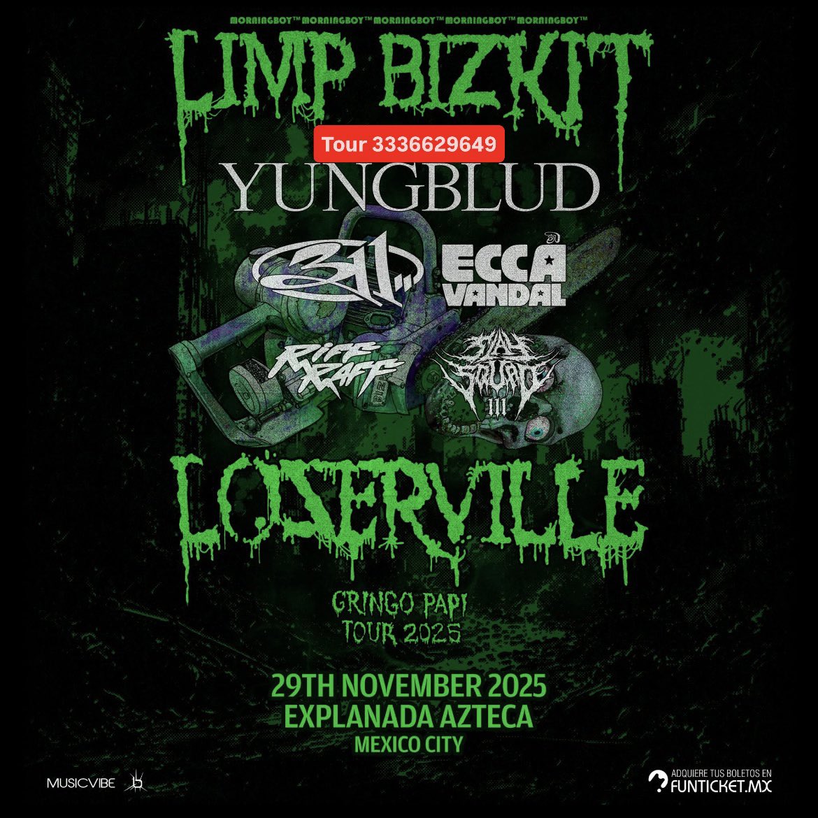 🚨<a href="/limpbizkit/">Limp Bizkit</a> en Explanada @estadioazteca 🚌 Tour salida Guadalajara GDL Viaje/Autobus/Transporte 

🚌RESERVA 👉m.me/tokinrecords
👉 wa.me/523336629649/?…
