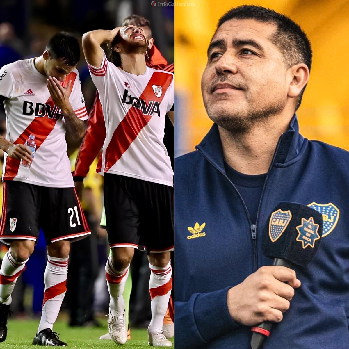 Info Gallardista (@infogallardista) on Twitter photo "No me como el cuento de que River clasificó en el escritorio. En 45 minutos Boca NO PATEÓ AL ARCO... Fue VERGONZOSO".
🎙️Juan Román Riquelme en <a href="/FOXSports/">FOX Sports</a> (2015) "No me como el cuento de que River clasificó en el escritorio. En 45 minutos Boca NO PATEÓ AL ARCO... Fue VERGONZOSO".
🎙️Juan Román Riquelme en <a href="/FOXSports/">FOX Sports</a> (2015)