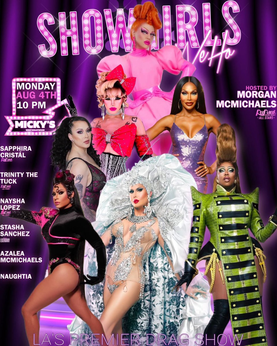 SURPRISE! ✨ Season 16 diva <a href="/morphinelovemua/">MORPHINE 👻</a> joins tonight’s cast of Showgirls at 10 PM! Get your tix now at Mickys.com 🪩
