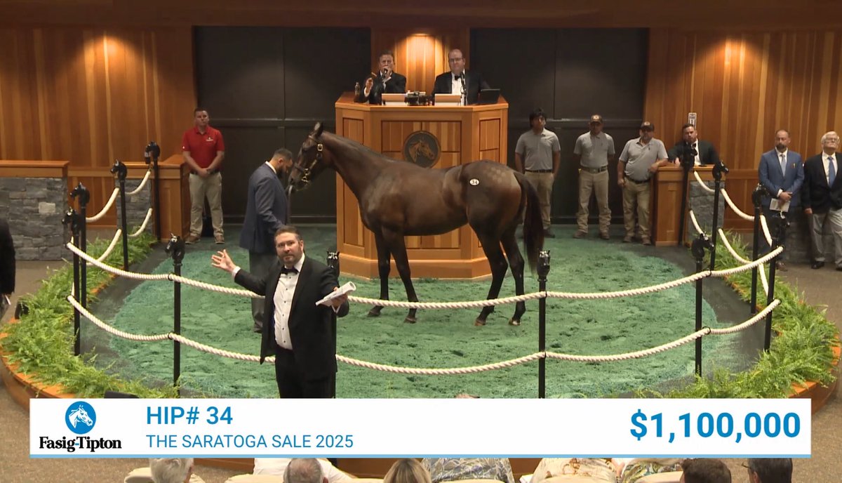 Flightline’ın Amerika’da satılan ilk yearling yavrusu, aynı zamanda Barnes’ın da yarım kardeşi olan dişi tay $1,100,000’a alıcı buldu.