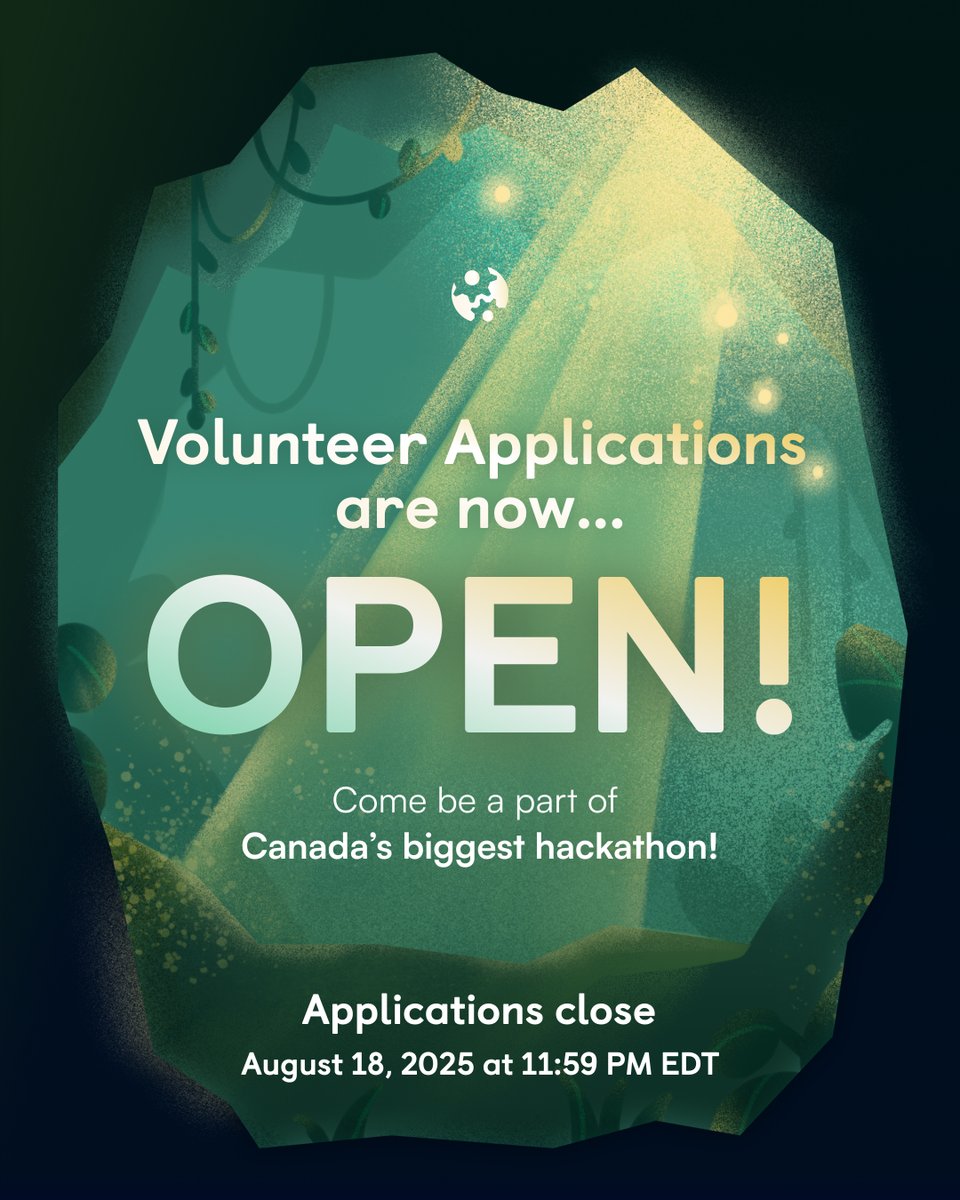 HackTheNorth's tweet photo. ‼️ Volunteer applications are OPEN!!!
🫵 Hack the North is impossible without it’s volunteers!
😊 Come and be a part of Canada’s biggest hackathon!
🔗Apply here! https://t.co/XJixz1OrmH
🚨 Applications close August 18, 2025 at 11:59pm EDT
#volunteer #hackthenorth #apply https://t.co/uIBPUxkyYb