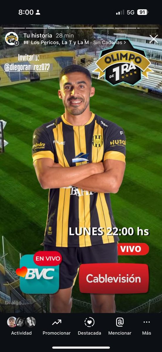 📺 Esta noche mano a mano con el "10" de #Olimpo Diego Ramirez en #OlimpoDe1ra en la previa del clásico!