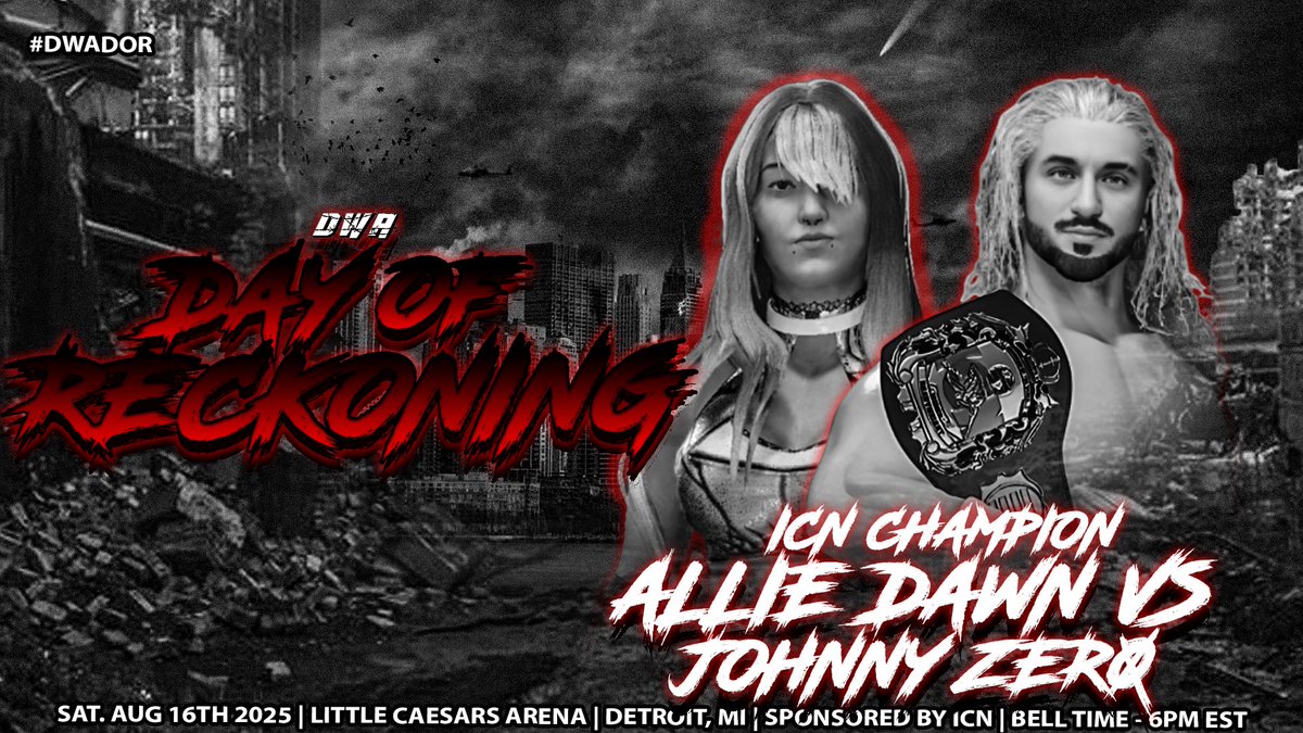 DWA (@dwa_pro) on Twitter photo ๐จDOUBLE MATCH ANNOUNCEMENT ๐จ
JUST SIGNED -
ICN INDEPENDENT TAG CHAMPIONSHIP
<a href="/S0M3W1LDC4RD/">Some Wildcard</a> & <a href="/AshtonAcher/">Ashton Acher ๐งฑ</a>
Vs
SYNERGY (<a href="/brody__thekid/">Brody Allin</a> <a href="/Rockstar_Owen/">Owen Stevens</a> )
&
ICN CHAMPIONSHIP
<a href="/SunRisingALLIE/">ALLIE DAWN - BESTIIIIIEEEES UNITE!!!</a> vs <a href="/JohnnyZer0KOTC/">โ
๐๐โโโ๐ โค๐ผโ๐ โ
</a>
AUG.16TH | 6PM ET | #DWADOR #WATCHICN #WWE2K25 ๐จDOUBLE MATCH ANNOUNCEMENT ๐จ
JUST SIGNED -
ICN INDEPENDENT TAG CHAMPIONSHIP
<a href="/S0M3W1LDC4RD/">Some Wildcard</a> & <a href="/AshtonAcher/">Ashton Acher ๐งฑ</a>
Vs
SYNERGY (<a href="/brody__thekid/">Brody Allin</a> <a href="/Rockstar_Owen/">Owen Stevens</a> )
&
ICN CHAMPIONSHIP
<a href="/SunRisingALLIE/">ALLIE DAWN - BESTIIIIIEEEES UNITE!!!</a> vs <a href="/JohnnyZer0KOTC/">โ
๐๐โโโ๐ โค๐ผโ๐ โ
</a>
AUG.16TH | 6PM ET | #DWADOR #WATCHICN #WWE2K25