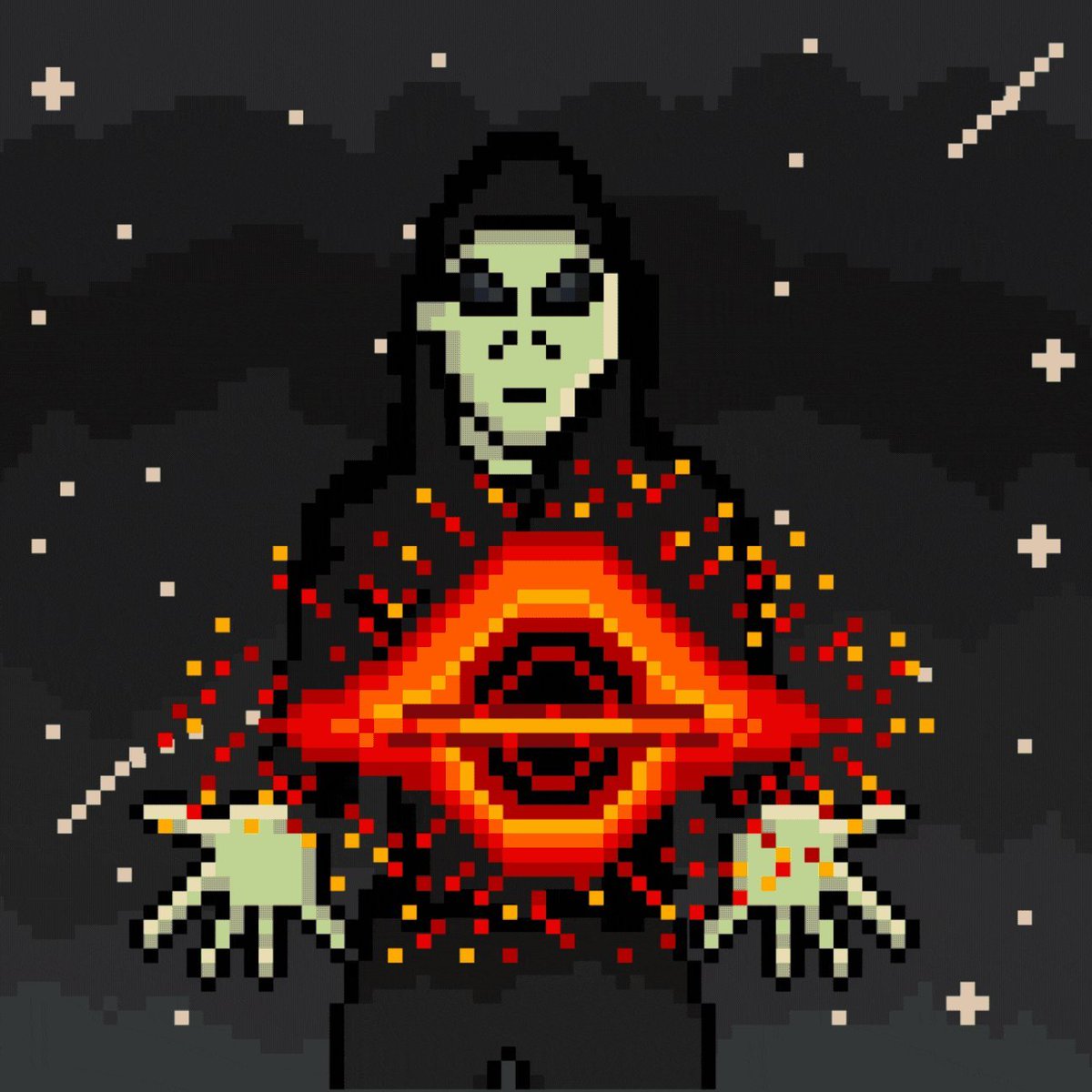 yo this piece by <a href="/Starbreeder_DAO/">STARBREEDERS ⚫️</a> is wild 😮‍💨
feels like he’s pulling a black hole straight outta his chest
alien? god? glitch in the universe? idk but it’s 🔥
#Starbreeder