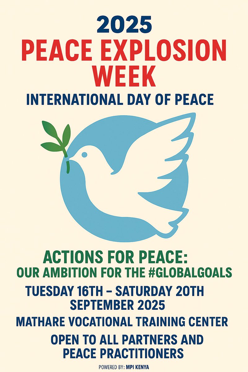 mpi_kenya's tweet image. Join the International Day of Peace 2025 &amp;amp; help us bring inclusive, action-driven celebrations to life!

🌟 Partner Benefits Include:
🎯 Brand placement
🏅 Recognition during events
📸 Media exposure
🤝 Peace-building connections

📩 info@mpikenya.org
📞 +254722419980