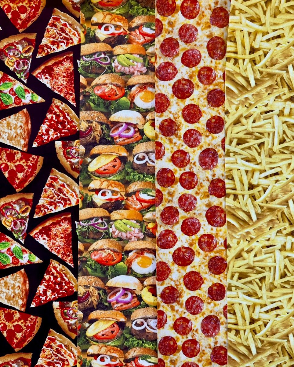 gstreetfabrics's tweet image. Snack attack but make it fabric! 🍕🍔🍟 Perfect for aprons, quilts &amp;amp; totes — which print is your fave?

#FabricLovers #SewFun